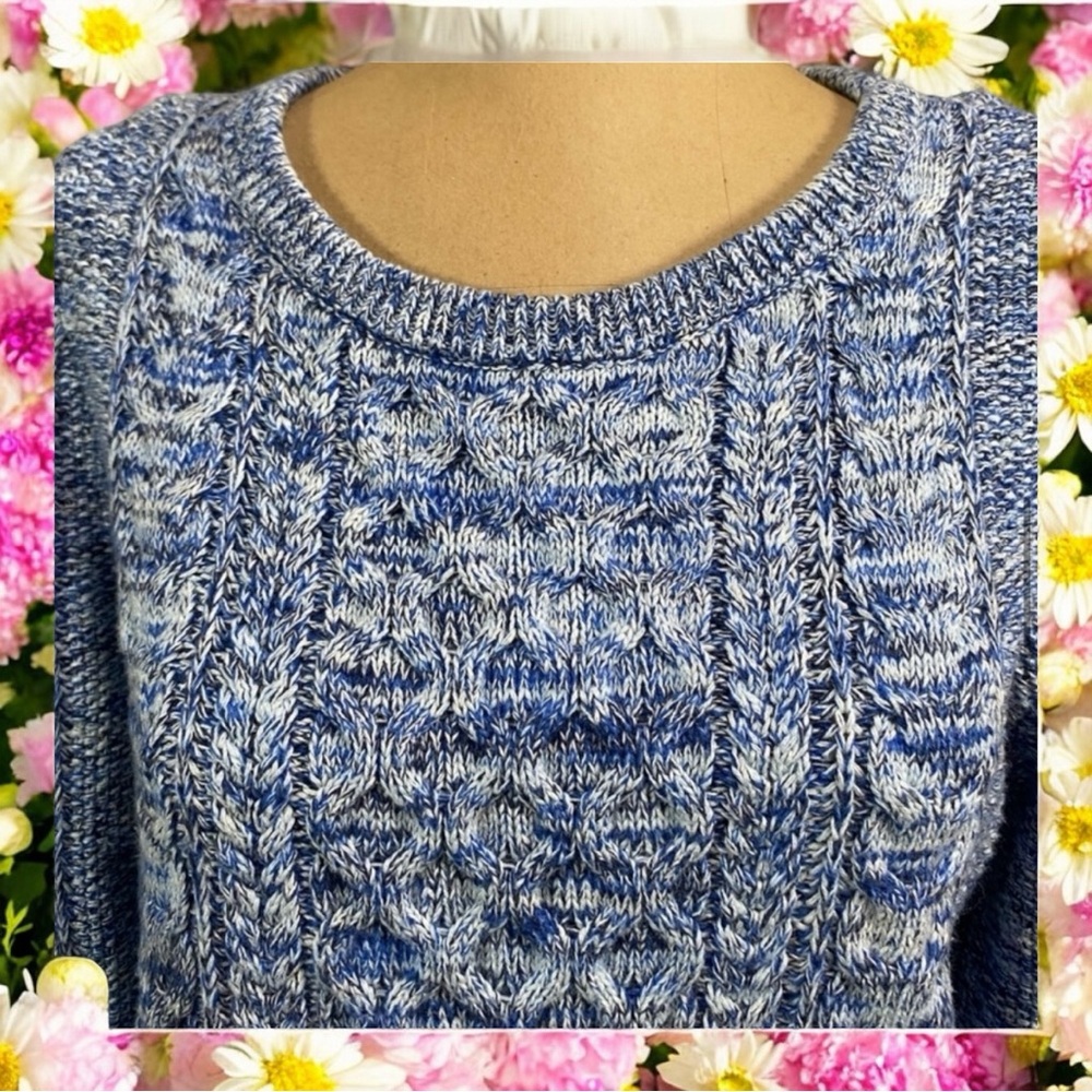 100% Cotton Gap for Good Sweater - Size Large, Pristine Cabincore - Blue & White - Picture 5 of 15